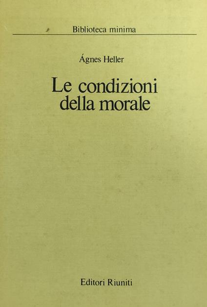 Le Condizioni Della Morale - copertina