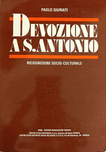 Devozione A S. Antonio. Ricognizione Socio-Culturale - copertina