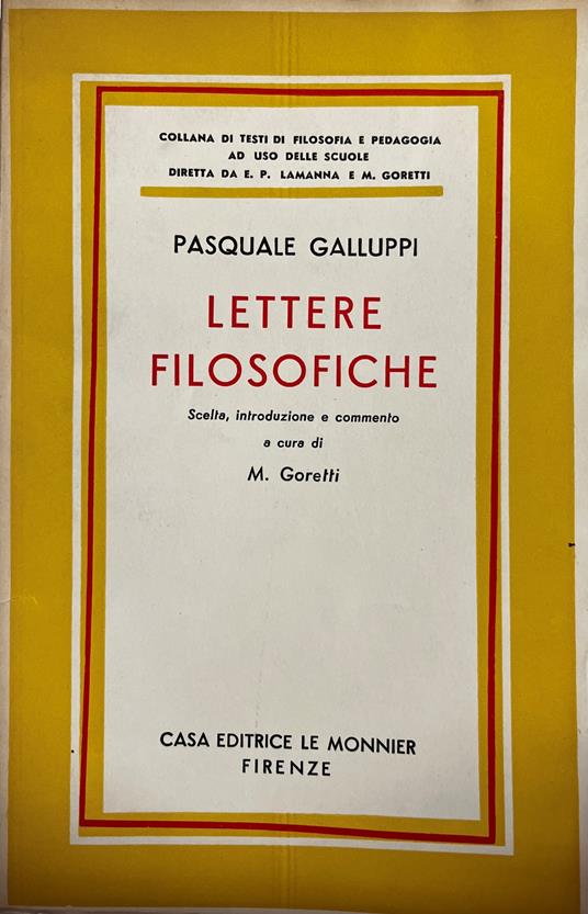 Lettere Filosofiche - Pasquale Galluppi - copertina