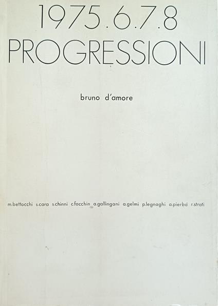 1975. 6. 7. 8. Progressioni. Bruno D'Amore - copertina