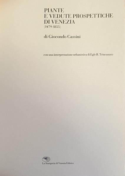 Piante E Vedute Prospettiche Di Venezia (1479 - 1855) - copertina