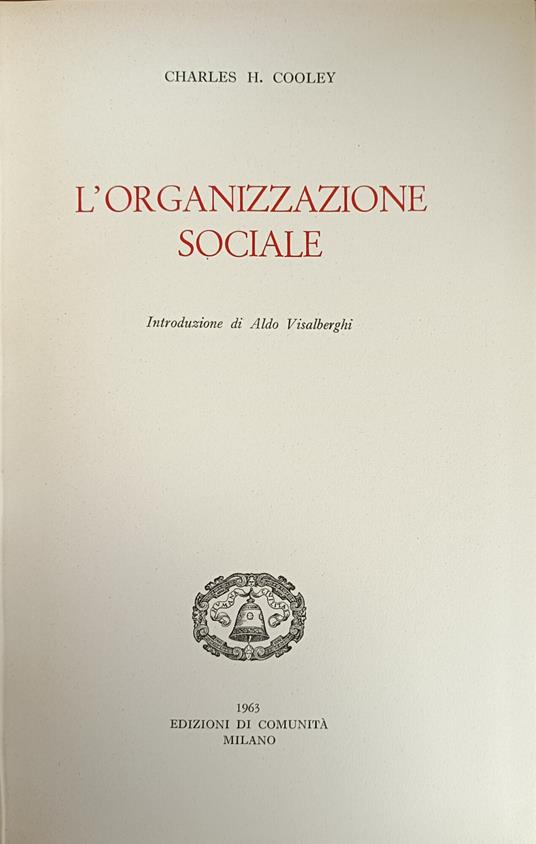 L' Organizzazione Sociale - copertina