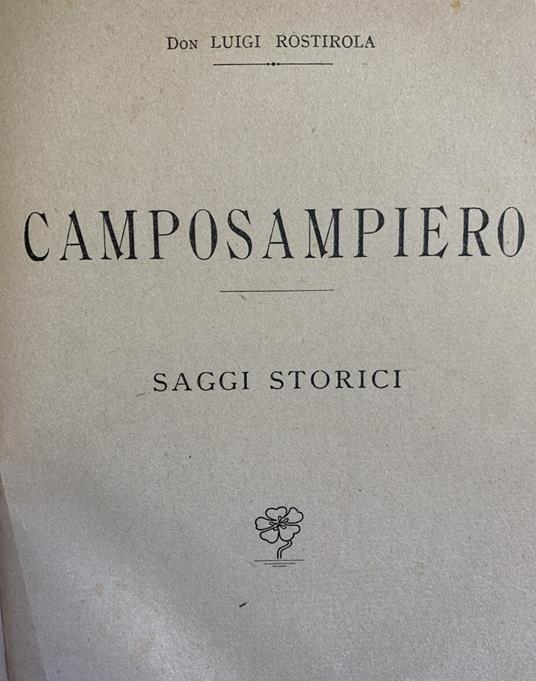 Camposampiero. Saggi Storici - copertina