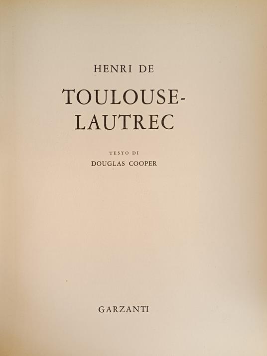 Henri De Toulouse-Lautrec - Douglas Cooper - copertina
