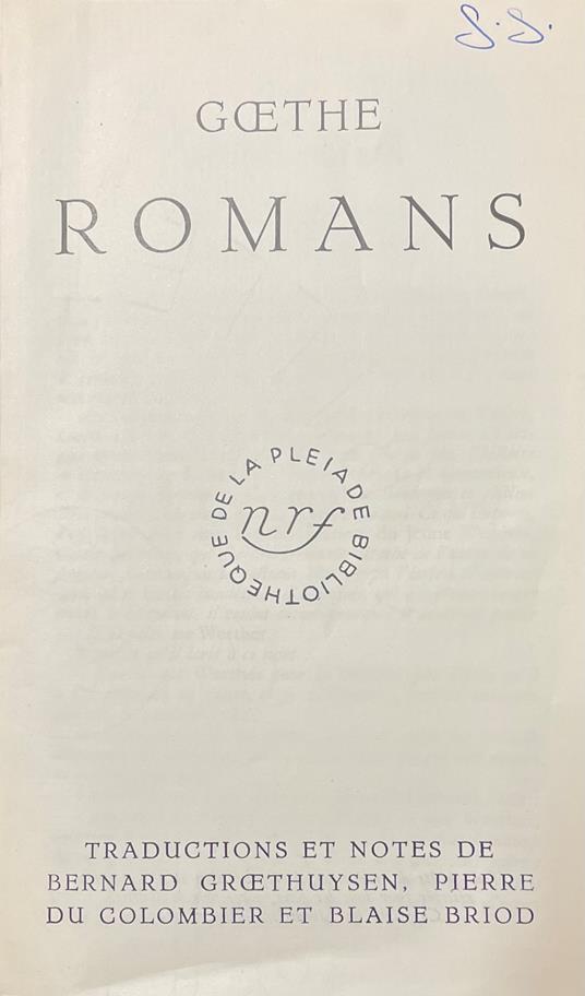 Romans - Johann Wolfgang Goethe - copertina
