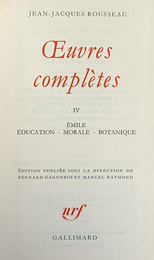 Oeuvres Completes. Iv - copertina