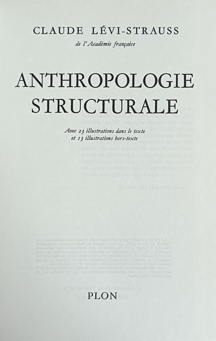 Anthropologie Structurale - copertina