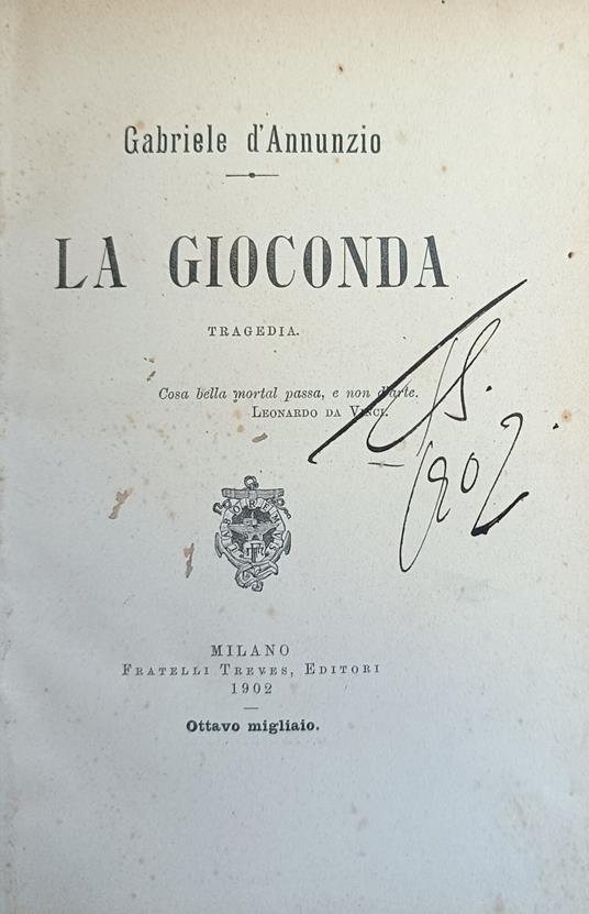 La Gioconda - Gabriele D'Annunzio - copertina