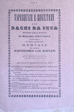 Esperienze E Risultati Sui Bachi Da Seta Nutriti Colla Foglia Di Maclura Aurantiaca