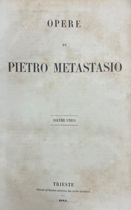 Opere - Pietro Metastasio - copertina
