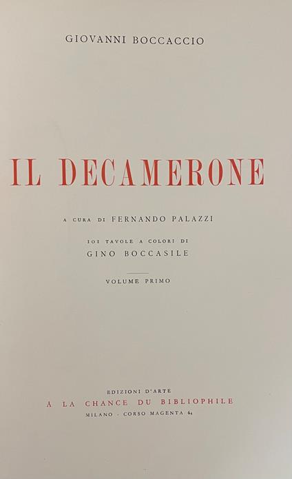 Il Decamerone - Giovanni Boccaccio - copertina