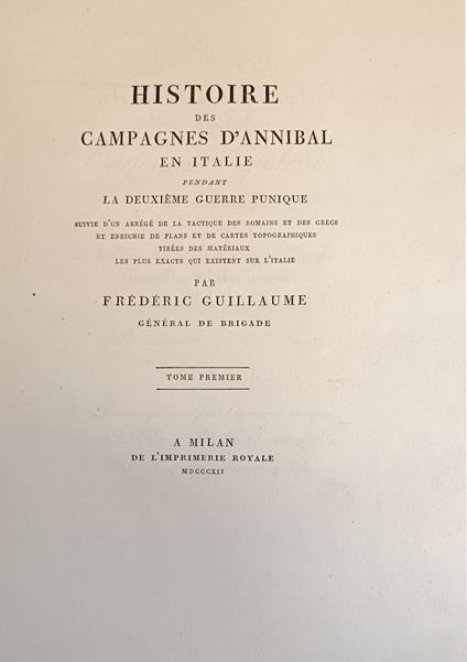 Histoire Des Campagnes D' Annibal En Italie Pendant La Deuxieme Guerre Punique - copertina