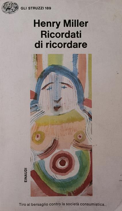 Ricordati Di Ricordare - Henry Miller - copertina