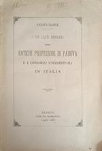 I Più Lauti Onorarj Degli Antichi Professori Di Padova E I Consorzj Universitarj In Italia