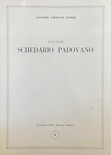 Piccolo Schedario Padovano - copertina