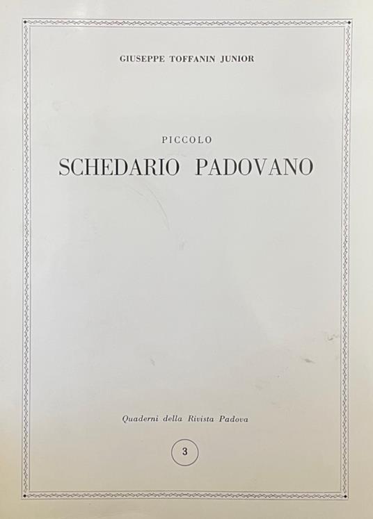 Piccolo Schedario Padovano - copertina