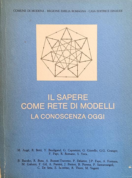 Il Sapere Come Rete Di Modelli. La Conoscenza Oggi - copertina