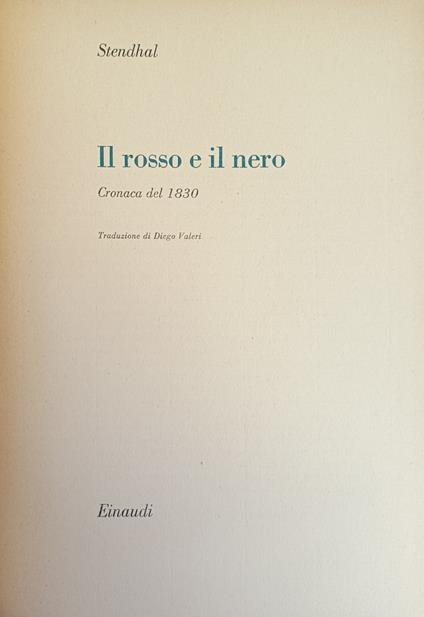 Il Rosso E Il Nero. Cronaca Del 1830 - Stendhal - copertina