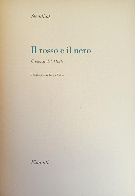 Il Rosso E Il Nero. Cronaca Del 1830 - Stendhal - copertina