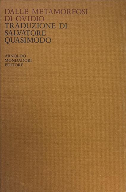 Dalle Metamorfosi - P. Nasone Ovidio - copertina