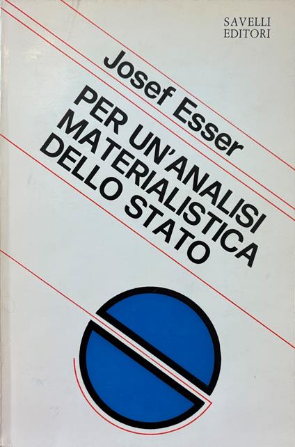 Per Un'Analisi Materialistica Dello Stato - copertina