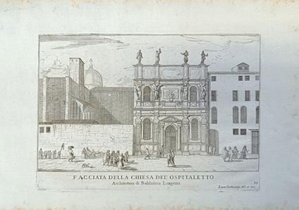 Facciata Della Chiesa Del' Ospitaletto. Architettura Di Baldafera Longena - Luca Carlevarijs - copertina