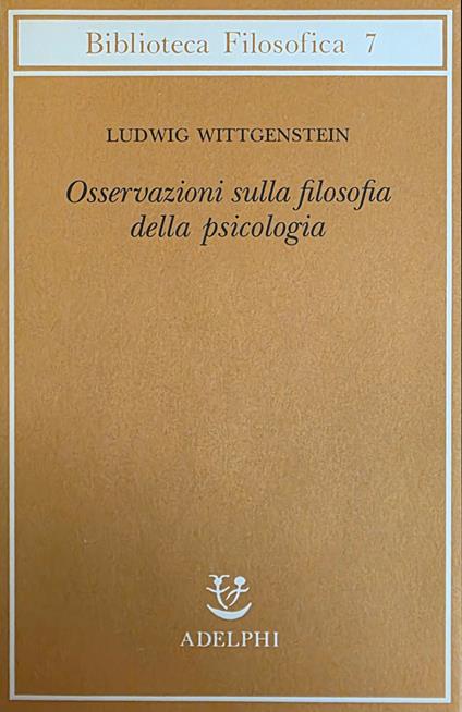 Osservazioni Sulla Filosofia Della Psicologia - Ludwig Wittgenstein - copertina