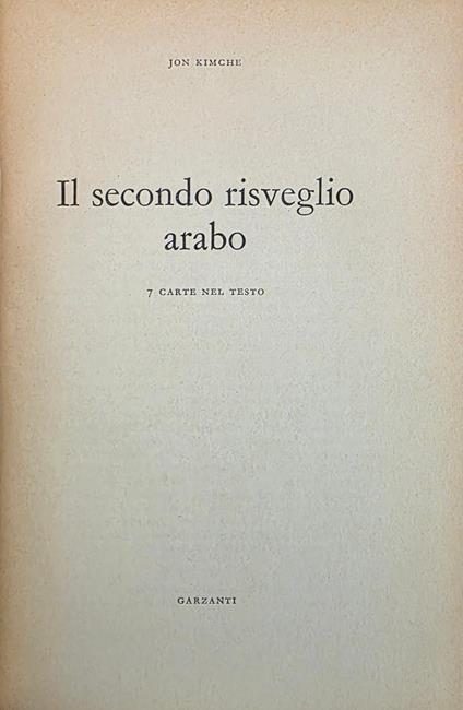 Il Secondo Risveglio Arabo - Jon Kimche - copertina