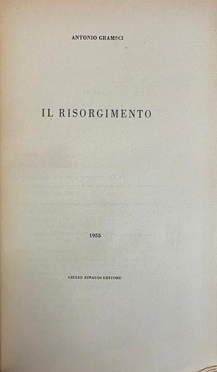 Quaderni Del Carcere. Il Risorgimento - Antonio Gramsci - copertina