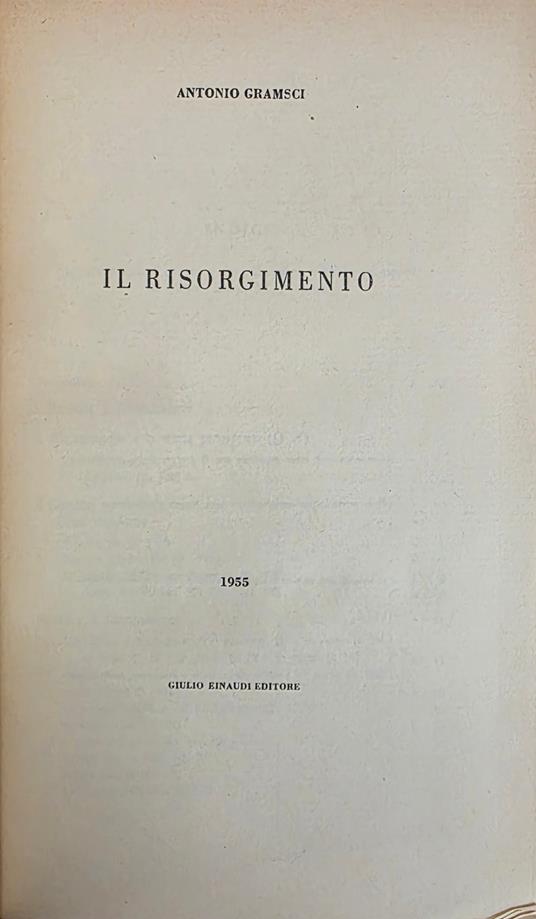 Quaderni Del Carcere. Il Risorgimento - Antonio Gramsci - copertina