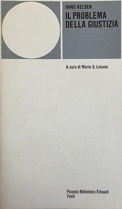 Il Problema Della Giustizia - Hans Kelsen - copertina