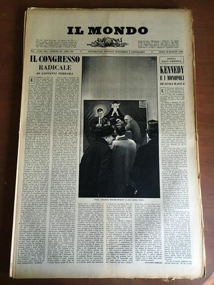 Il Mondo diretto da Mario Pannunzio 641 Anno XIII n° 22 -30 Maggio 1961 - E21842 - copertina