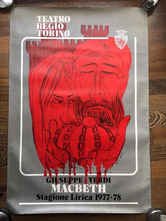 Poster Macbeth Giuseppe Verdi Teatro Regio Torino 1977/78 - P344 - copertina