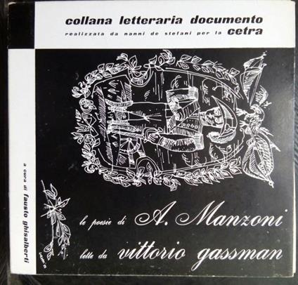 Vinile Vittorio Gassman "poesie A. Manzoni" Cetra CL 0416 - copertina