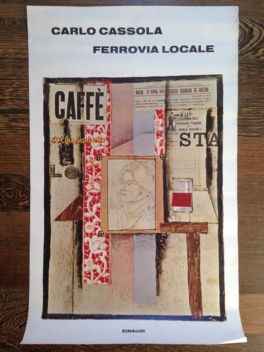 Poster di presentazione del libro Ferrovia Locale di Carlo Cassola Einaudi- P182 - copertina