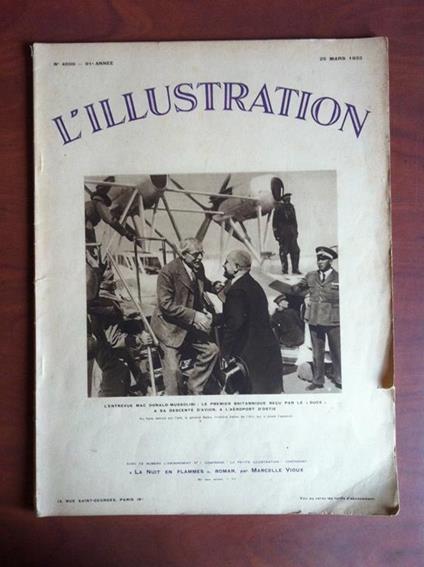 L' Illustration n° 4699 Mars 1933 Couverture Mac Donald Mussolini Duce - E12131 - copertina