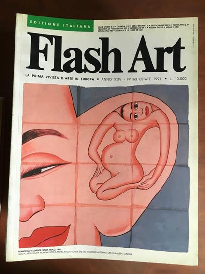 Flash Art n° 163 Estate 1991 Cover Francesco Clemente E21302 - copertina