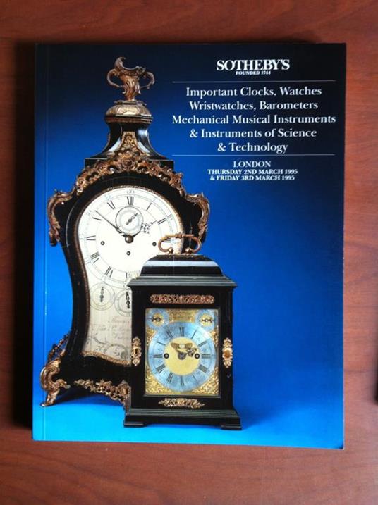 Auction catalogue Sotheby's Important Clocks, Watches... London 1995- E13266 - copertina