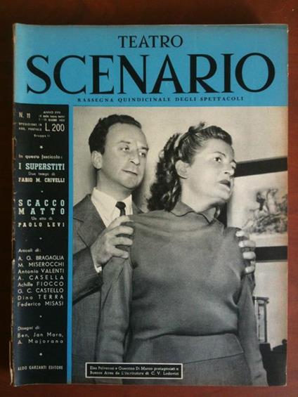 Teatro Scenario n° 11 Anno XVII Giugno 1953 Cover Polverosi Di Marco E8361 - copertina