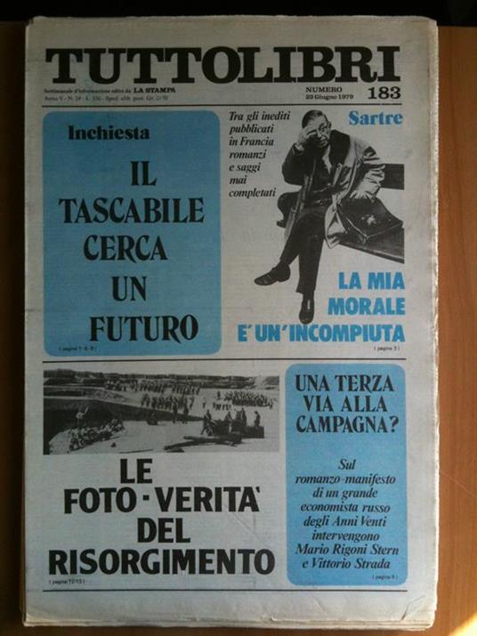 Tuttolibri Anno V N° 183 23 Giugno 1979 - copertina