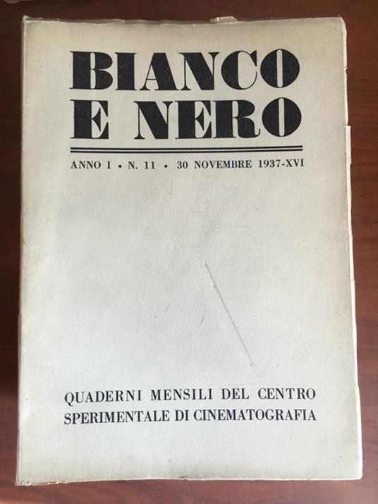 Bianco e Nero Anno I n° 11 30 Novembre 1937 E20479 - copertina