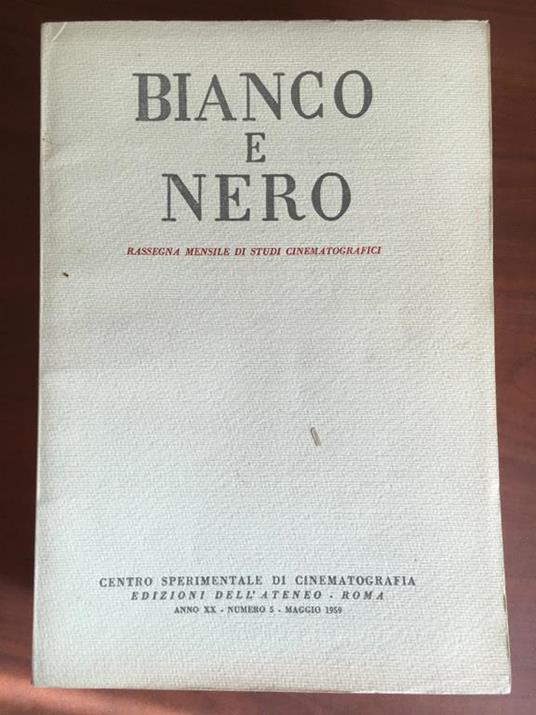 Bianco e Nero Anno XX n° 5 Maggio 1959 E20495 - copertina