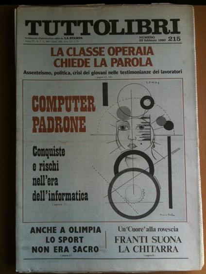 Tuttolibri Anno Vi N° 215 23 Febbraio 1980 - copertina
