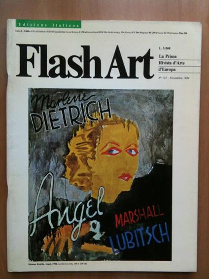 Flash Art n° 123 Novembre 1984 cover "Angel" Mimmo Rotella - copertina
