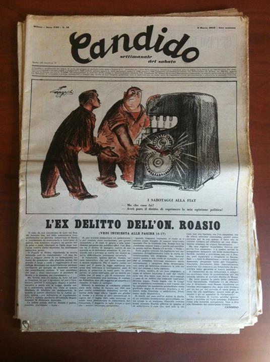 Candido Anno VIII n° 1 - 9 Marzo 1952 Direttore Giovannino Guareschi - E18341 - copertina