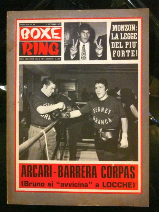 Boxe Ring anno XIX n° 19 5 ottobre 1971 - copertina