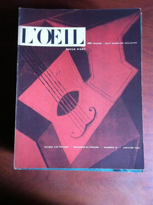 L' Oeil revue d'art n° 37 Janviér 1958 Couverture: Juan Gris E9681 - copertina