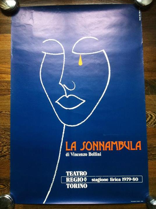 Poster La Sonnambula di Vincenzo Bellini Teatro Regio Torino 1979/80 - P72 - copertina