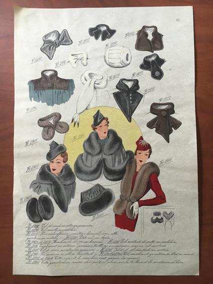 Figurino di moda originale anni '30 colorato a mano - E21382B - copertina