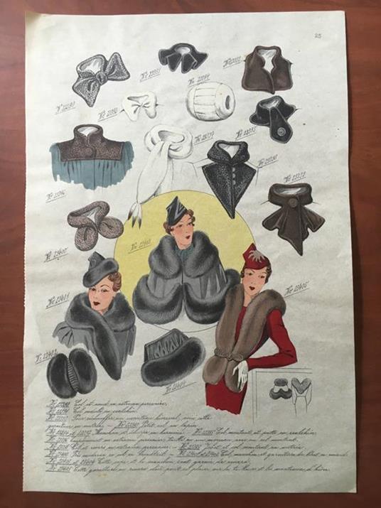 Figurino di moda originale anni '30 colorato a mano - E21382B - copertina